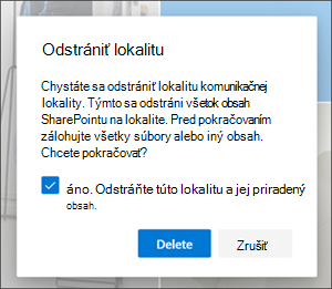 Potvrdenie odstránenia lokality