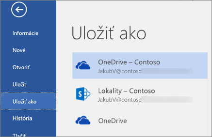 Uloženie wordového dokumentu do OneDrivu for Business