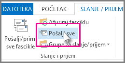 Dugme „Pošalji sve“ u programu Outlook 2013