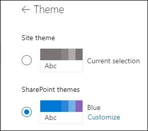 Izbor nove teme za SharePoint lokaciju