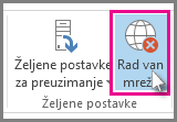 Dugme za rad van mreže u programu Outlook 2013