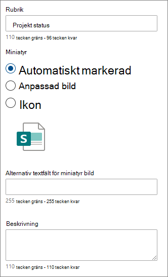 Alternativ för en enskild snabblänk