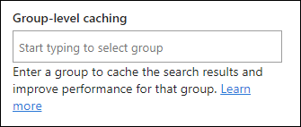 ตัวอย่างของตัวเลือก เปิดใช้งานการแคชสําหรับกลุ่ม