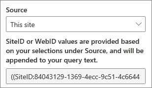 ค่า SiteID และ WebID สําหรับคิวรีแบบกําหนดเอง