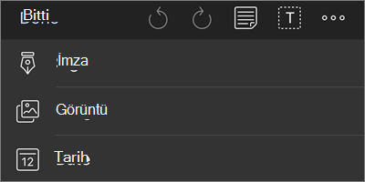 iOS için OneDrive PDF biçimlendirme gezinti menüsü için diğer seçenekler