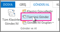 Outlook 2013’te Tümünü Gönder düğmesi