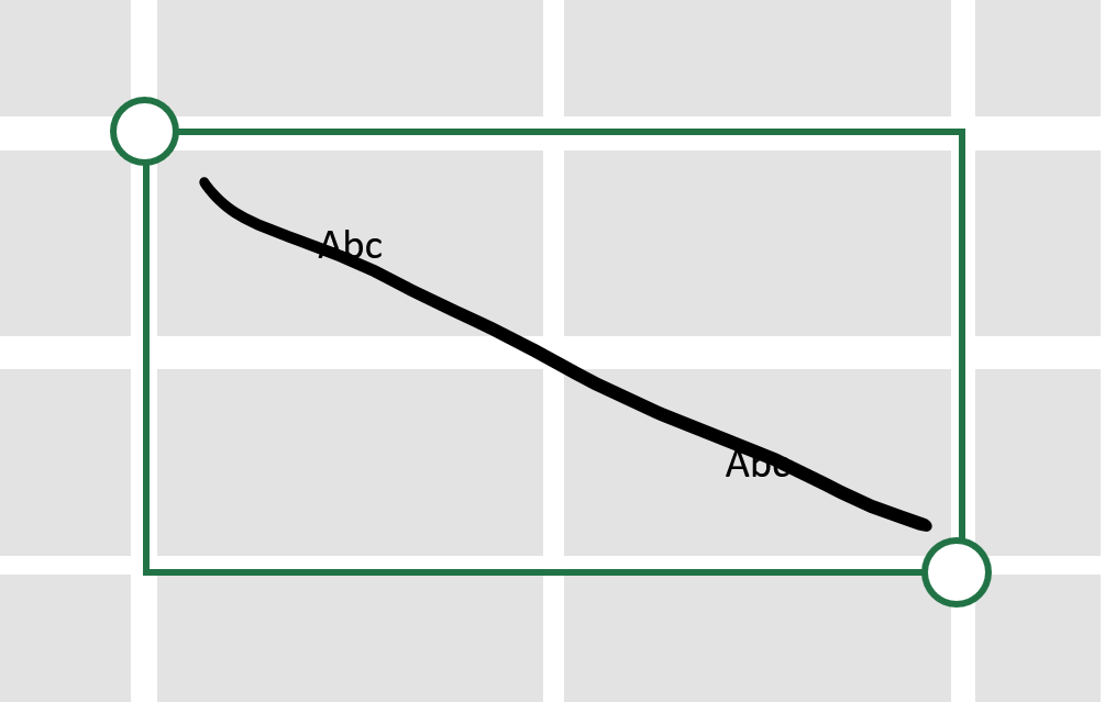 Drawing of ink line through cells