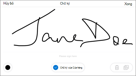Hộp và tùy chọn Chữ ký Đánh dấu PDF trong OneDrive for iOS