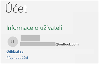 Zobrazuje odkaz pro odhlášení v zobrazení Backstage v Office pro Windows