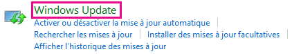 Lien Windows Update de Windows 8 dans le Panneau de configuration