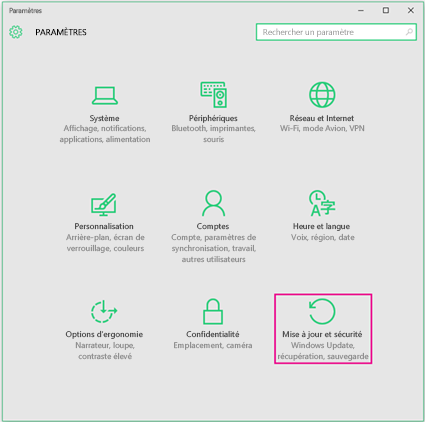 Configuration de Windows Update dans Windows 10