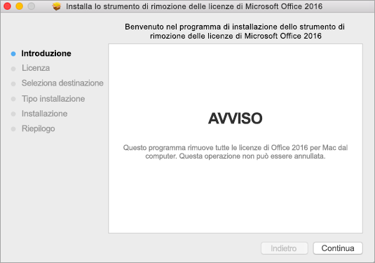 Fare clic su Continua e seguire le istruzioni nel programma di installazione.