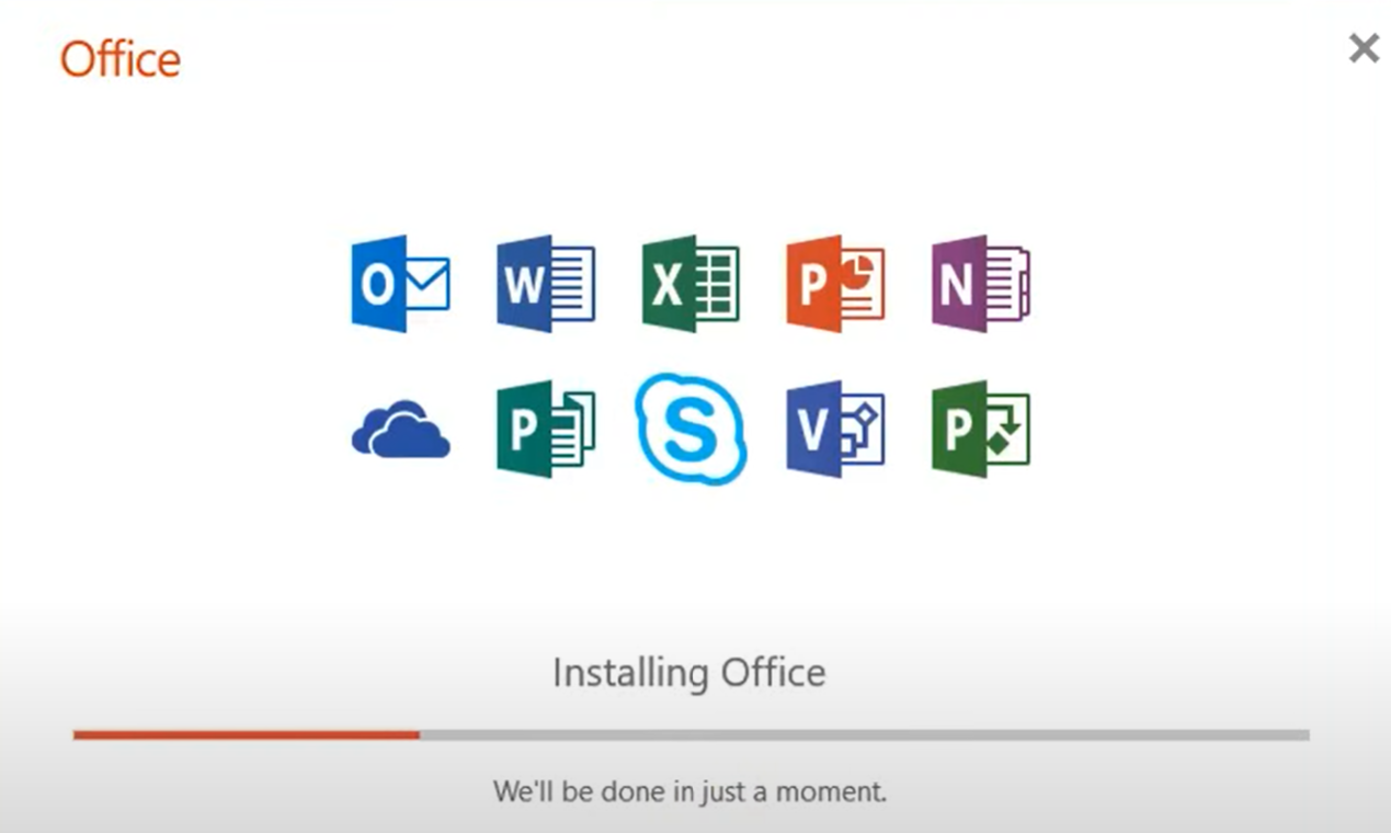 Office アプリのインストールのスクリーンショット