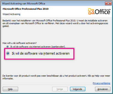 De software via internet activeren