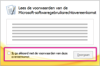 De licentievoorwaarden lezen en accepteren
