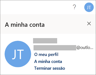 Apresenta a opção para Terminar Sessão no Office para a Web