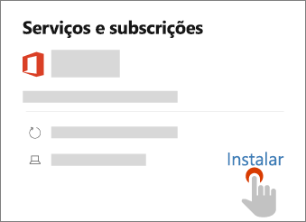 Mostra a ligação de instalação na página Serviços & e subscrições