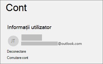 Afișează linkul de deconectare în vizualizarea Backstage din Office pentru Windows