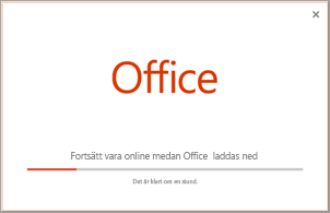 Förloppet för installation av Office-program