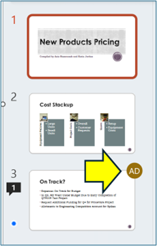 شاشة التعاون في PowerPoint