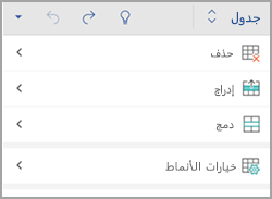 علامة تبويب جدول هاتف Android