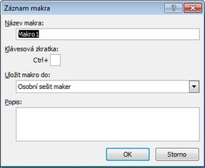 Record Macro dialog box