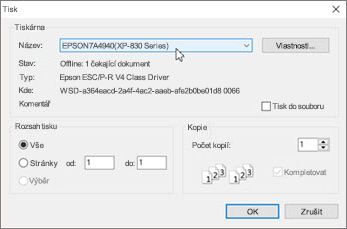 Zvolte tiskárnu.