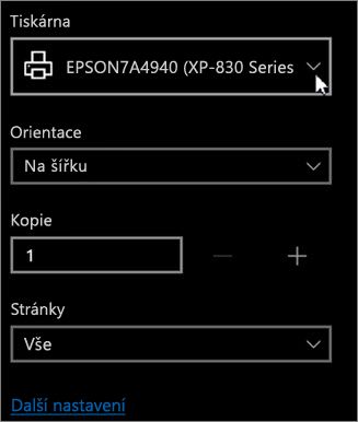 Zvolte tiskárnu.