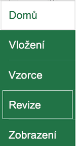 Klepněte na Revize.