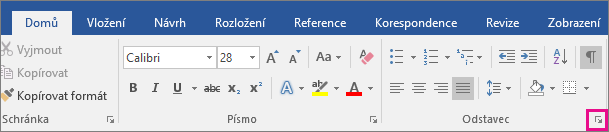 The arrow to open the Paragraph dialog box is highlighted on the Home tab.