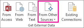 Tlačítko Z jiných zdrojů na kartě Data