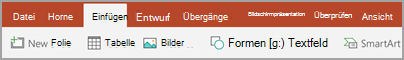 Registerkarte "Einfügen"