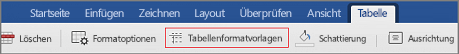 Tabellenformat-vorlagen
