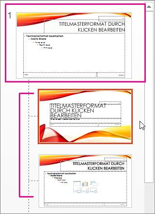 Folienmaster und zwei Layouts