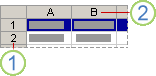 Arbeitsblatt mit Zeilen- und Spaltenüberschrift