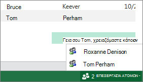 Πολλοί συντάκτες στο Excel Online