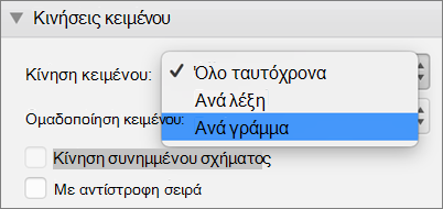 Επιλογή "Ανά γράμμα"