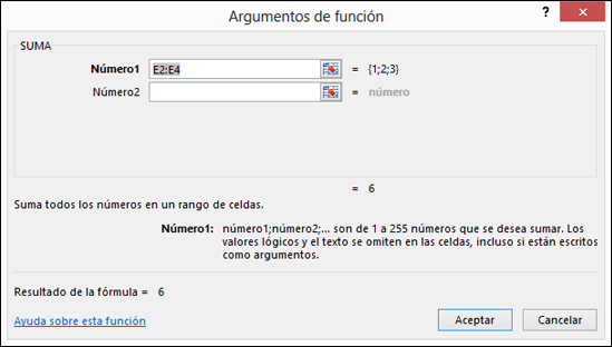 Asistente para funciones de Excel