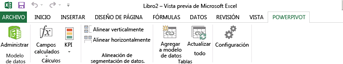 Cinta de PowerPivot