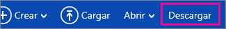 Menú OneDrive: botón Descargar