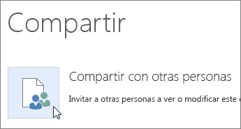 Botón Compartir con otras personas en Word Online