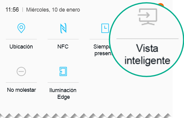 En la configuración rápida, busque Smart View y pulse para abrirla.