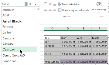 Mõne muu fondilaadi valimine