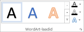 Jaotis WordArt-laadid