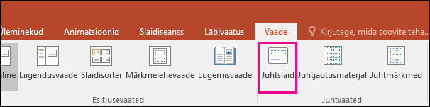 juhtslaidinupu pilt PowerPointi lindil