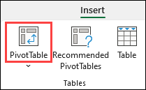 PivotTable-liigendtabeli nupp