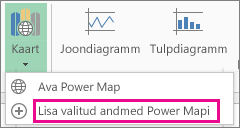 Käsk Lisa valitud andmed Power Mapi