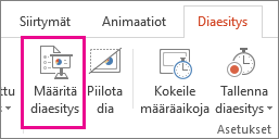 Määritä Diaesitys-painike