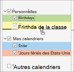 Déplacer un calendrier dans un groupe