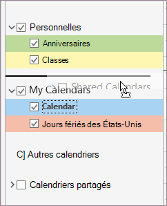 Déplacer un groupe de calendriers